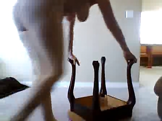 mom rides leg of stool