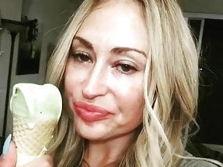 Woman eating ice splooge