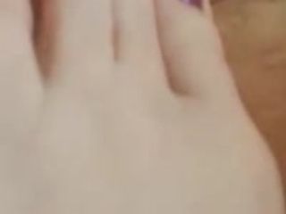 Scottish join in matrimony gives me footjob with an increment of cumshot