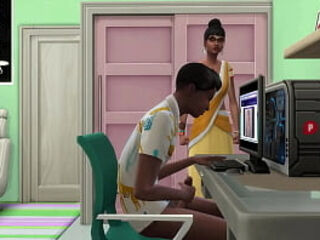 Indian Stepmom catches her stepson masturbating in front of the computer watching porn videos &vert;&vert; adult videos &vert;&vert; P